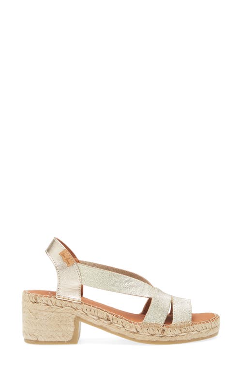 Toni Pons Dama Slingback Espadrille Platform Sandal In Platinum