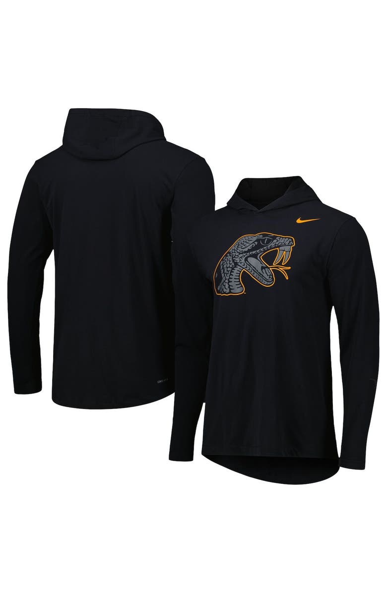 Nike Men's Nike Black Florida A&M Rattlers Color Pop Performance Hoodie Long Sleeve T-Shirt, Main, color,