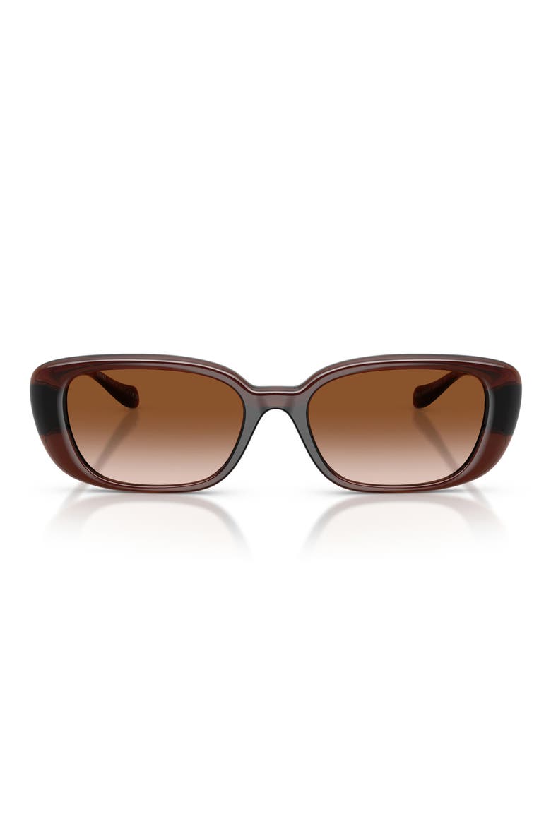 56mm Pillow Sunglasses, Main, color, TRANSPARENT BROWN / BROWN