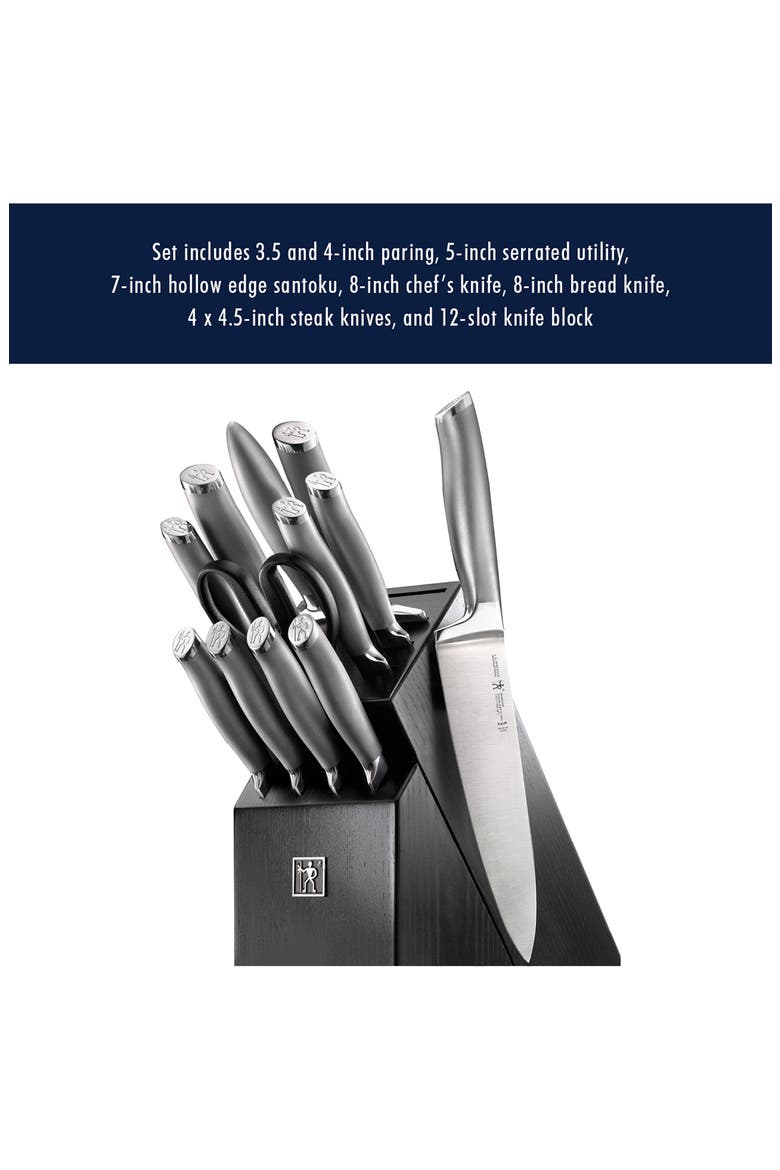 Modernist 13-Piece Knife Block Set, Alternate, color, SILVER