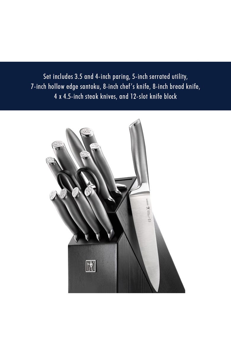 HENCKELS CUTLERY Modernist 13-Piece Knife Block Set, Alternate, color, Silver