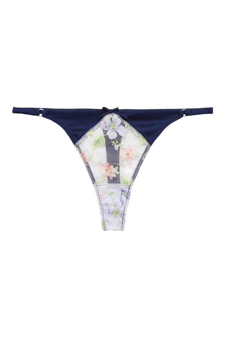 Elara Embroidered Thong, Main, color, MIDNIGHT NAVY