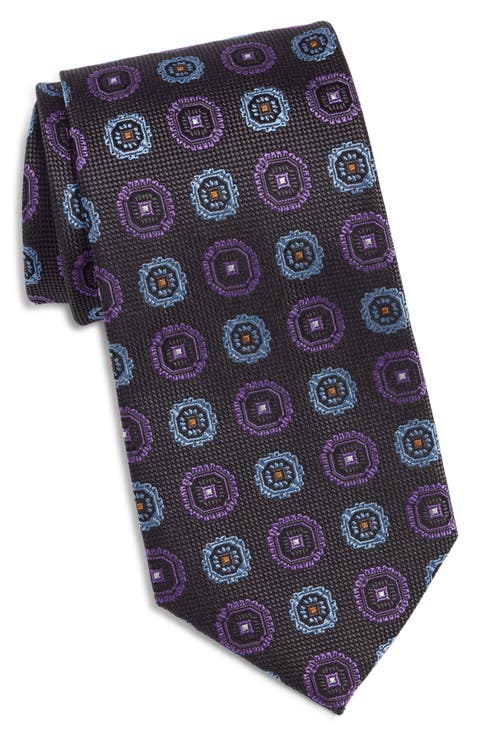 Floral Medallion Silk Jacqard Tie