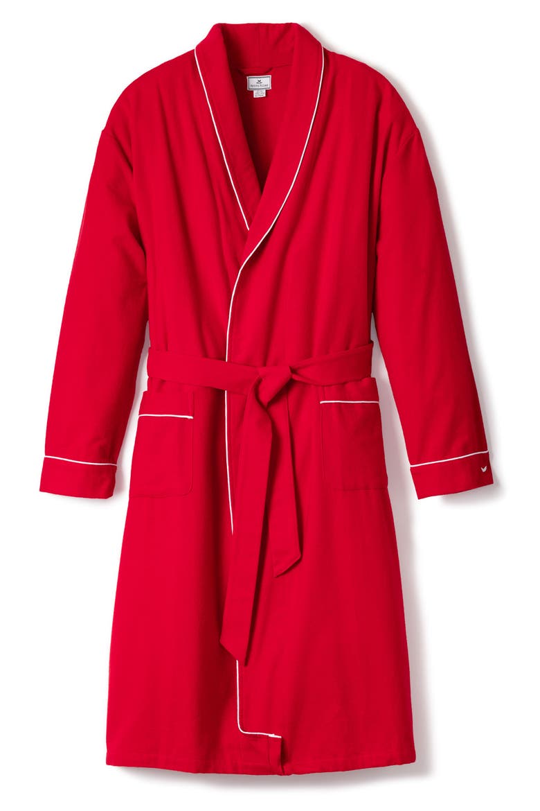 Cotton Flannel Robe, Main, color, RED
