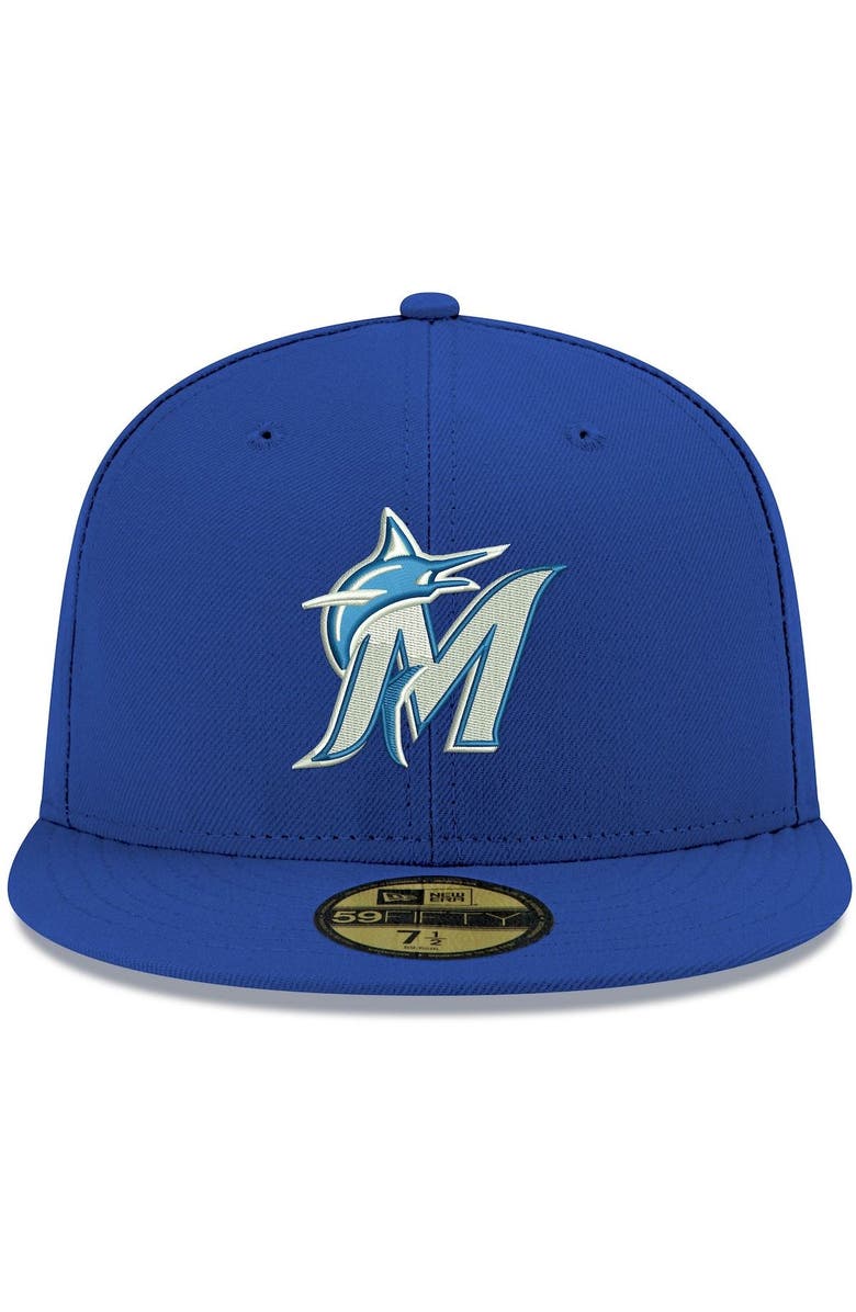 New Era Men's New Era Royal Miami Marlins White Logo 59FIFTY Fitted Hat, Alternate, color, Royal
