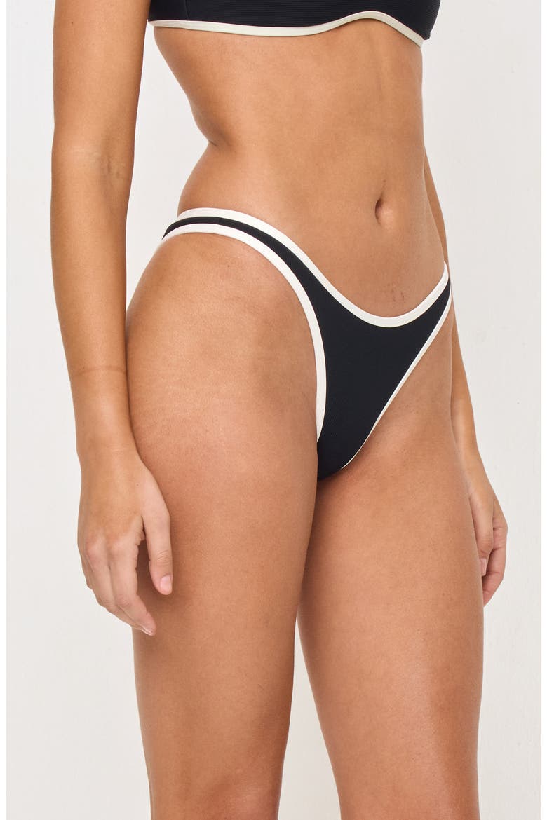 Elle Bitsy Bikini Bottoms, Alternate, color, BLACK / CREAM