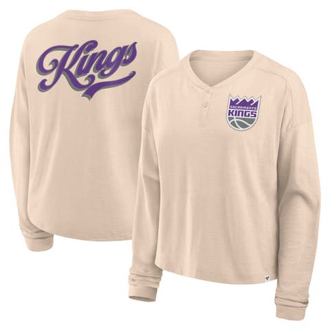 Women
s Fanatics Natural Sacramento Kings Boxed Out Drop Fashion Long Sleeve T-Shirt
