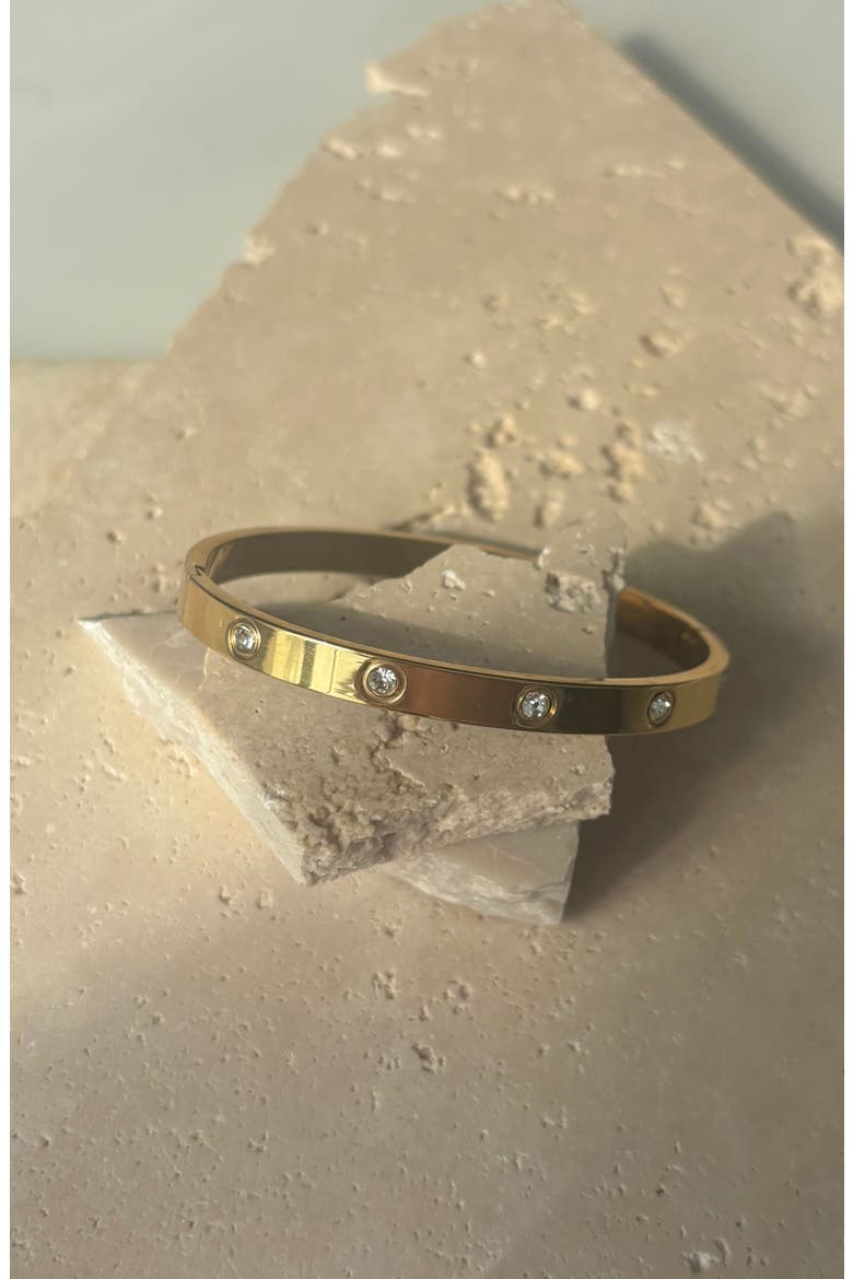 CZ Bangle Bracelet, Alternate, color, GOLD