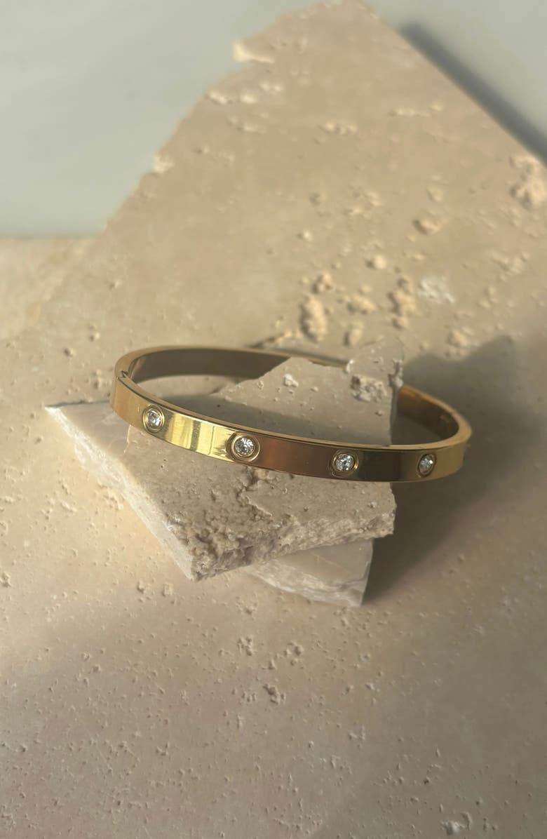 Adornia CZ Bangle Bracelet, Alternate, color, Gold