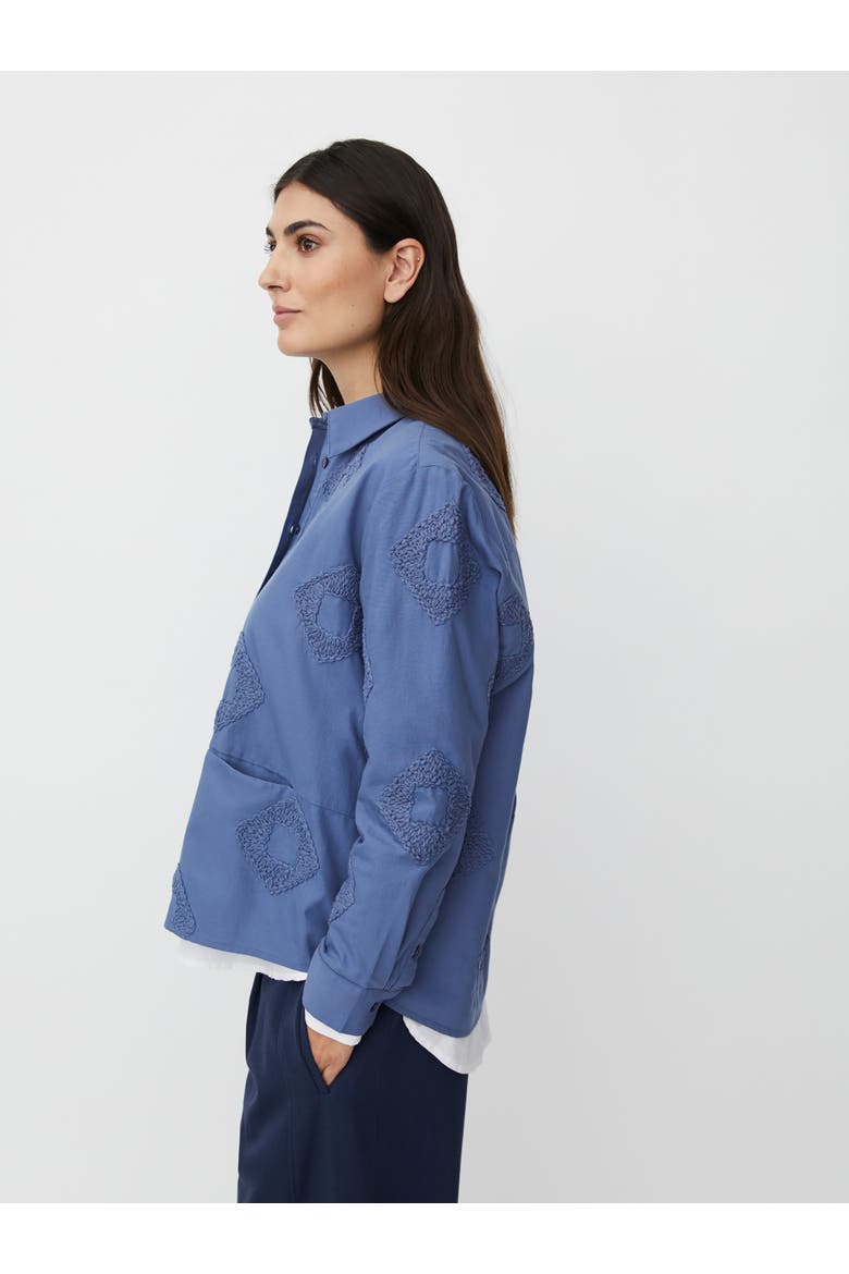 100% Cotton Long Sleeve Collared Shirt, Alternate, color, Bijou Blue
