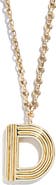 BaubleBar Oversize Etched Letter Initial Pendant Necklace