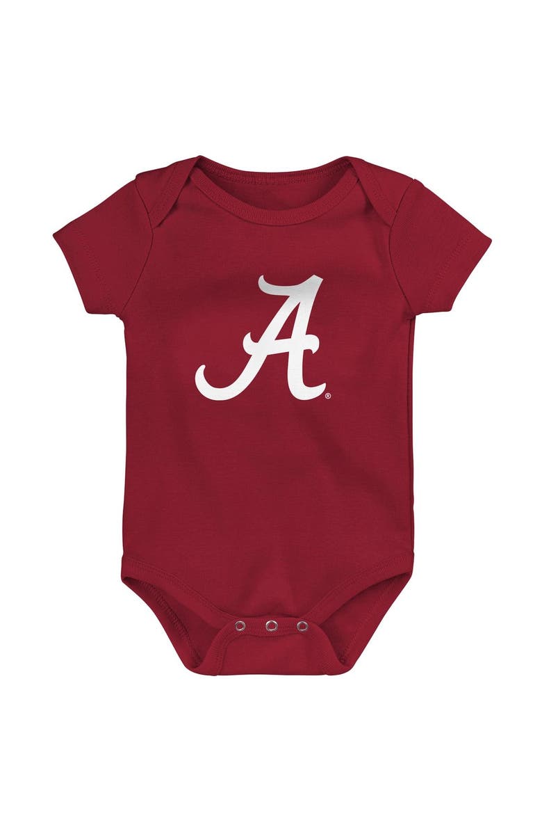 Outerstuff Newborn & Infant Crimson/White/Heathered Gray Alabama Crimson Tide 3-Pack Game On Bodysuit Set, Alternate, color, 