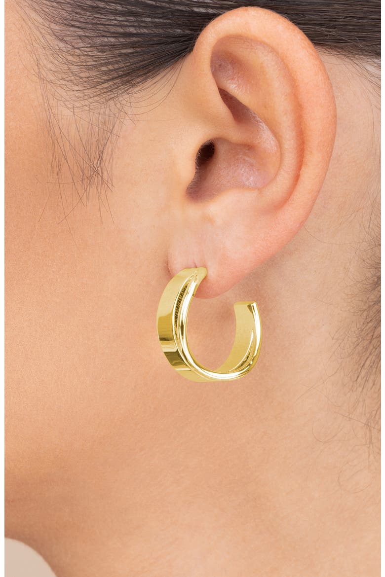 Katia Wave Hoop Earrings, Alternate, color, GOLD