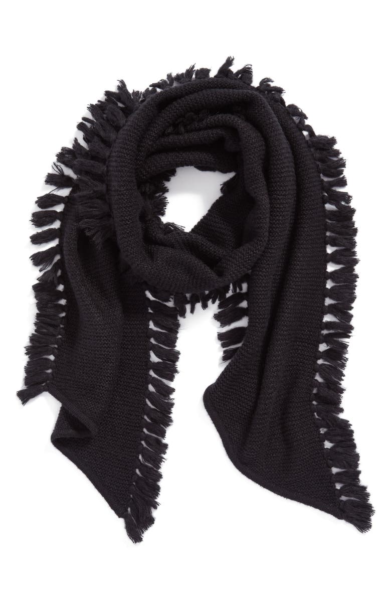Rebecca Minkoff Asymmetrical Fringed Muffler, Alternate, color, 