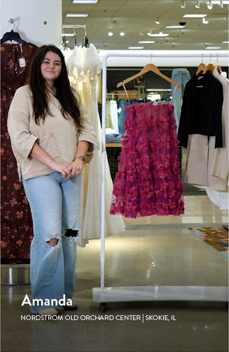 Bianca Floral Appliqué Strapless Dress, sales video thumbnail