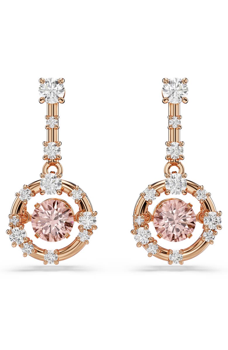 Swarovski Constella Drop Earrings, Alternate, color, Rose Gold/ Multi