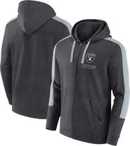 FANATICS Men's Fanatics  Heather Charcoal Las Vegas Raiders Gains Full-Zip Hoodie