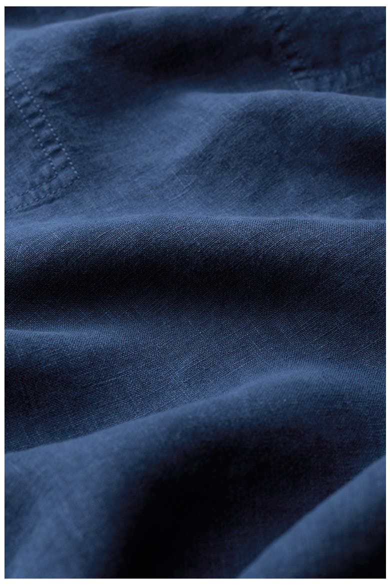 Cresting Waves Sleeveless Linen A-Line Dress, Alternate, color, DARK VOYAGE