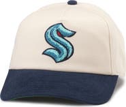 American Needle Men's American Needle White/Deep Sea Blue Seattle Kraken Burnett Adjustable Hat