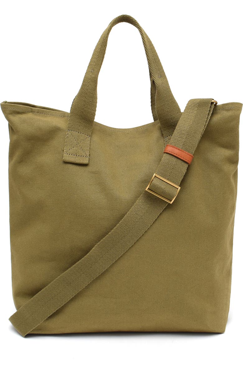 New Amsterdam Leatherworks Ayla Canvas Tote Bag, Alternate, color, Olive