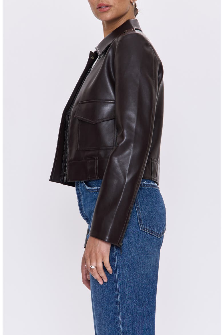 Bex Faux Leather Crop Jacket, Alternate, color, FRENCH ROAST