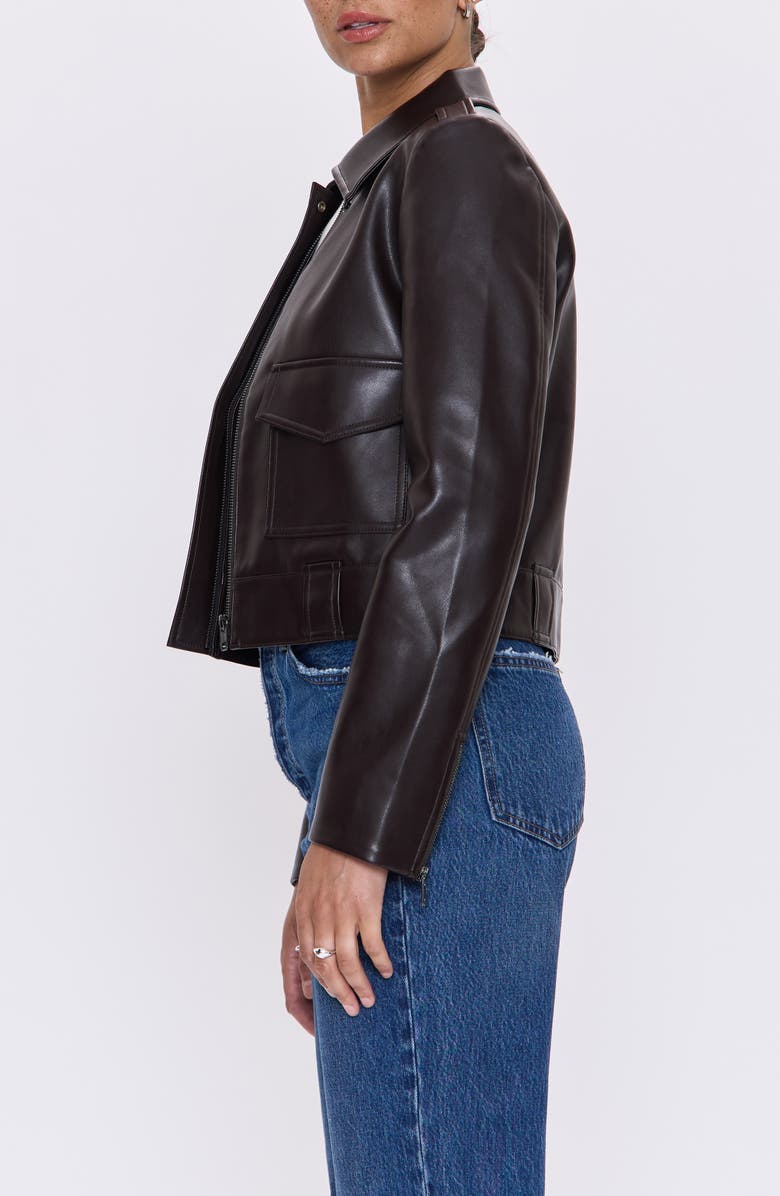 Pistola Bex Faux Leather Crop Jacket, Alternate, color, French Roast