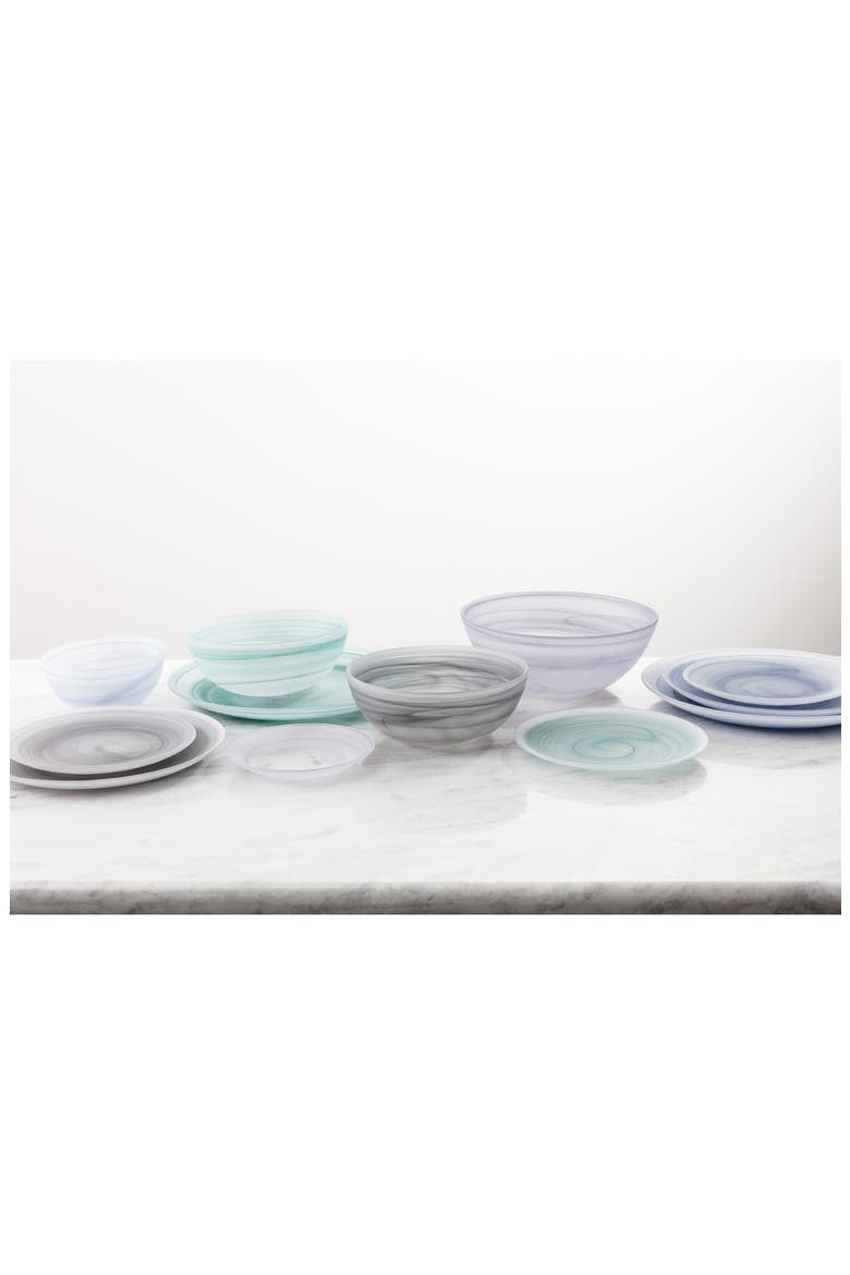 La Jolla Set of 4 Glass Salad/Dessert Plates, Alternate, color, GREY
