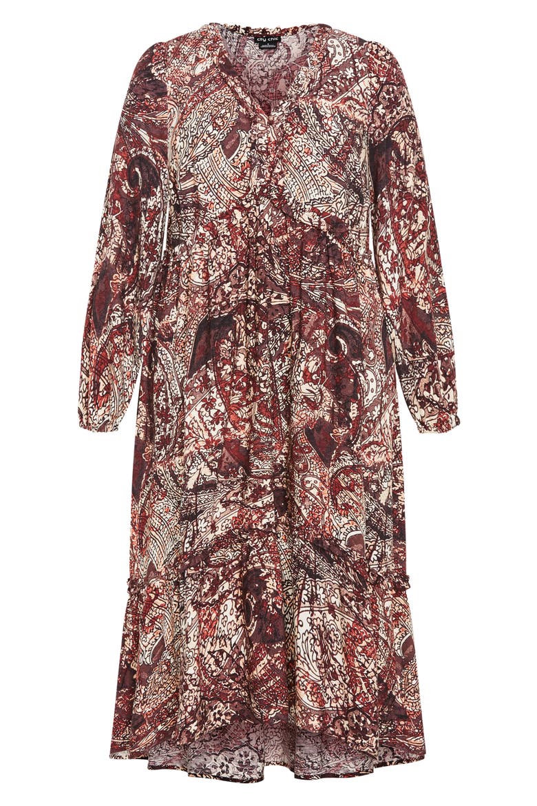 Arya Print Long Sleeve Maxi Dress, Alternate, color, CHOCOLATE PRINT