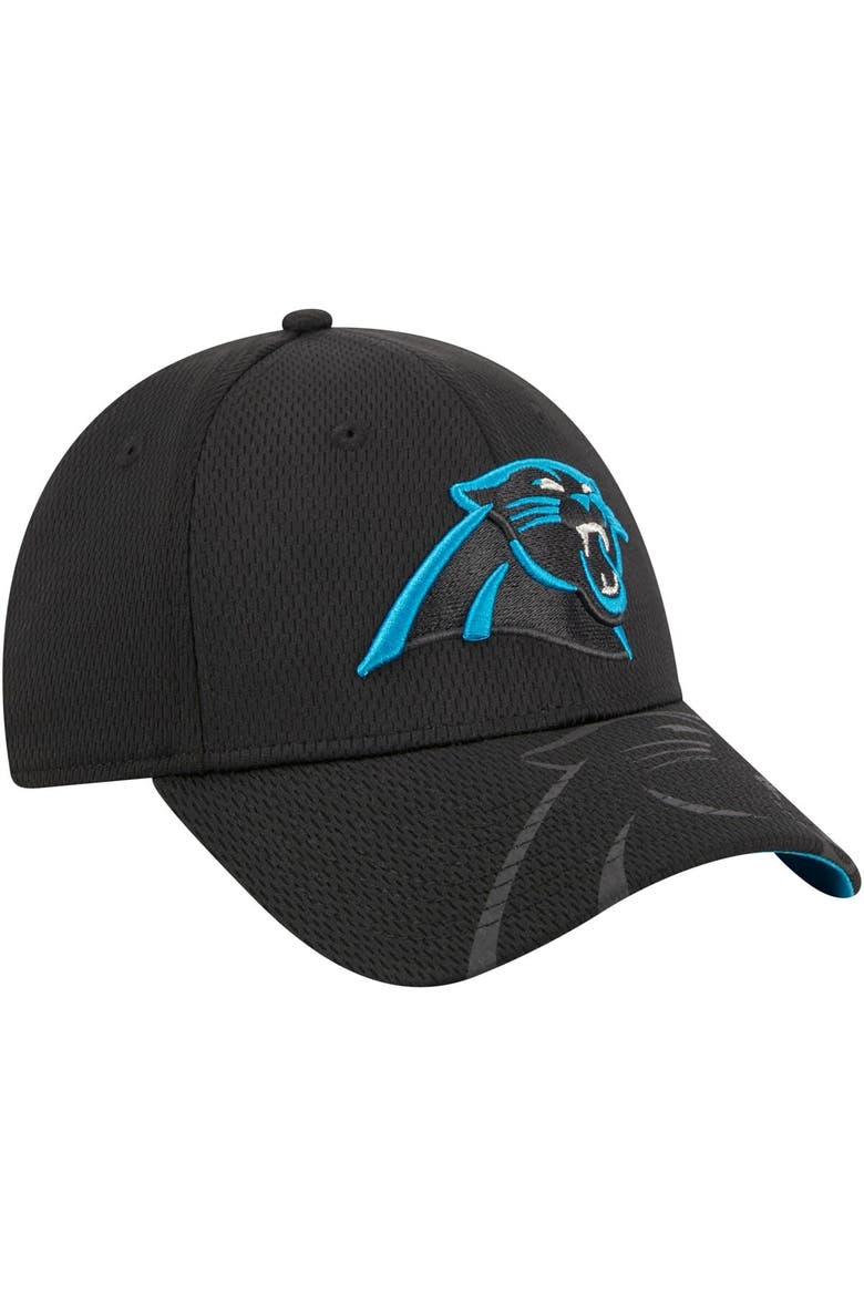 Men's New Era Black Carolina Panthers Top Visor 9FORTY Adjustable Hat, Alternate, color, Black