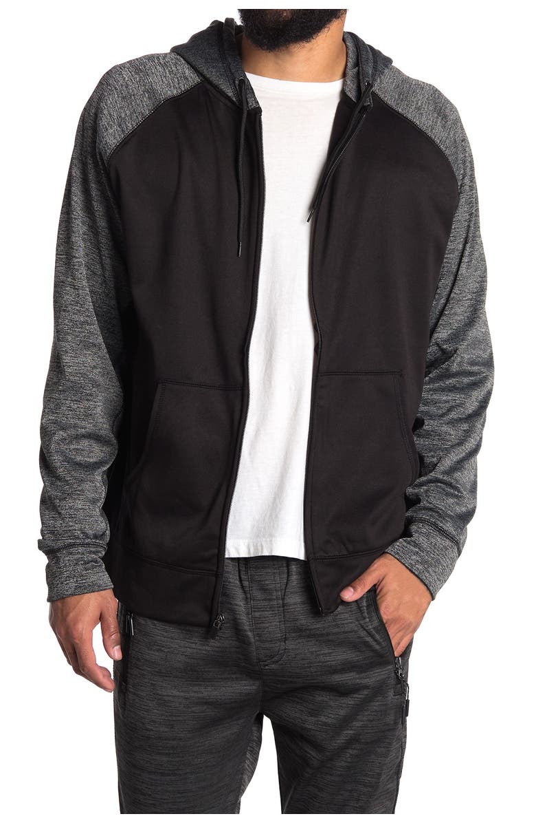 BURNSIDE Colorblock Performance Zip Hoodie, Main, color,