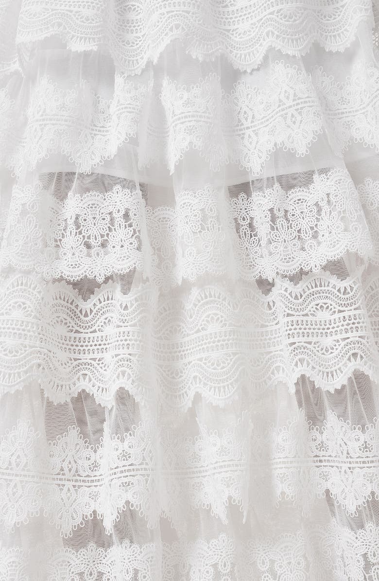 AllSaints Lizi Tiered Lace Maxi Skirt, Alternate, color, Chalk White