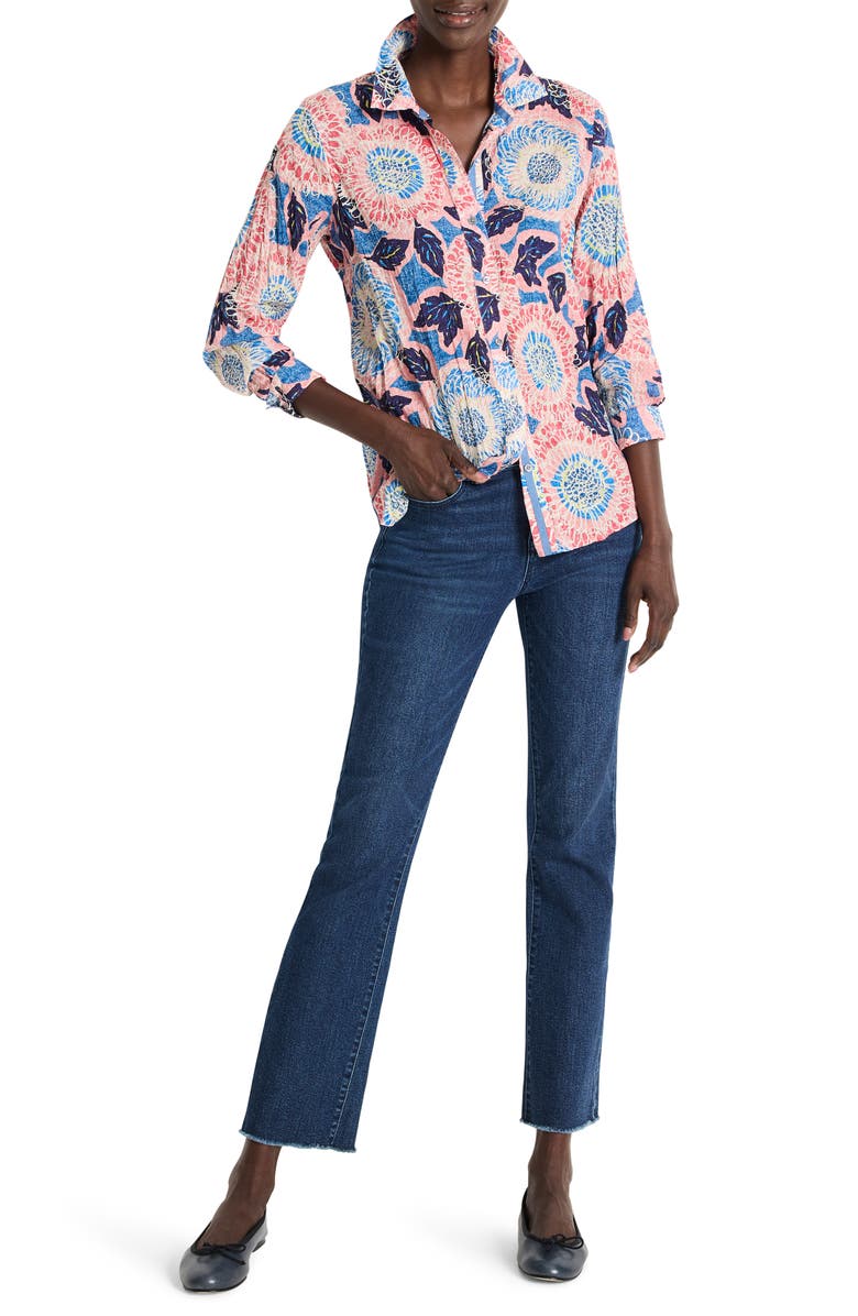 NIC+ZOE Scribble Blooms Crinkle Shirt, Alternate, color, 