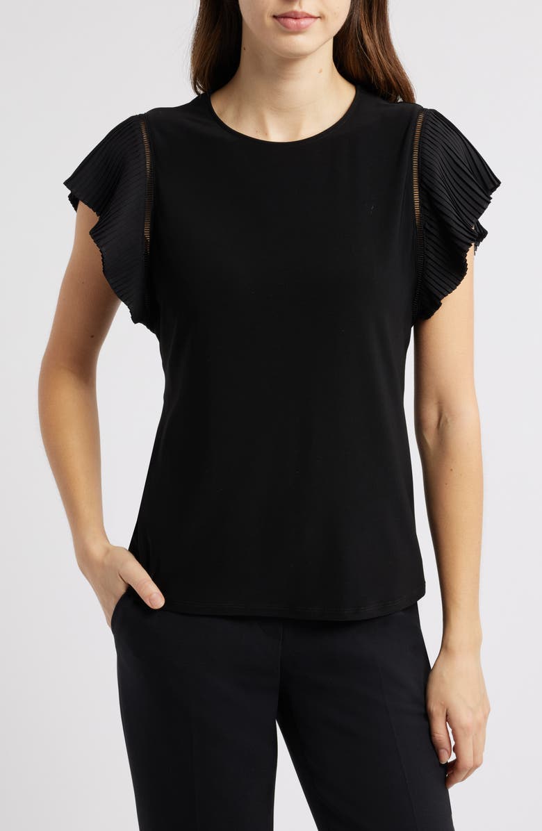 Anne Klein Pleated Sleeve Top, Main, color,
