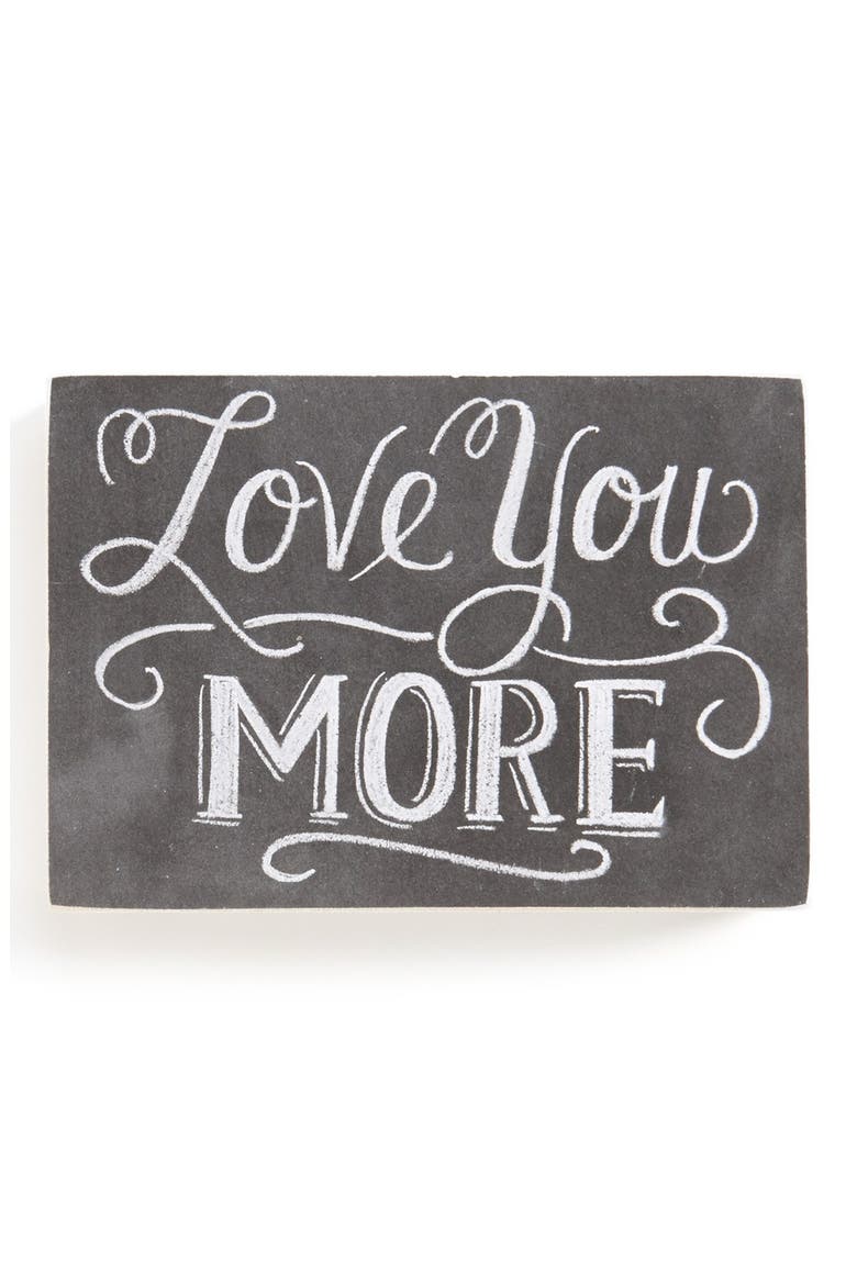 'Love You More' Chalk Sign, Main, color, BLACK