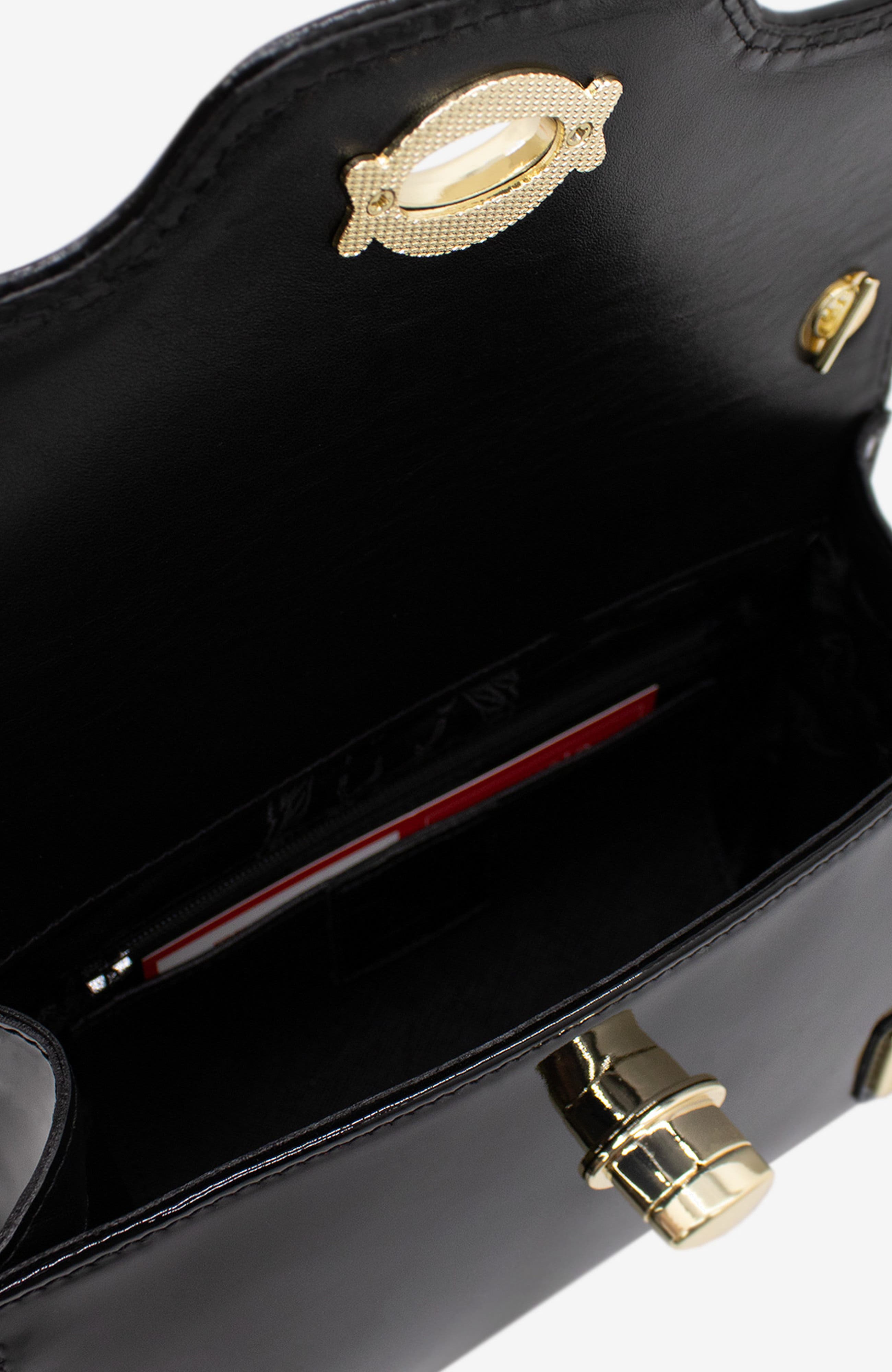 All In Patent Leather Clutch Shoulder Bag 535, Alternate, color, Black