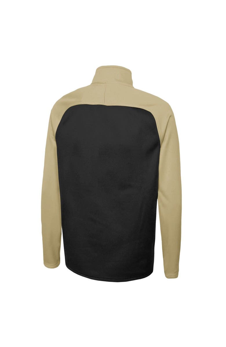 New Era Men's New Era Black New Orleans Saints Combine Authentic O-Line Raglan Half-Zip Jacket, Alternate, color,