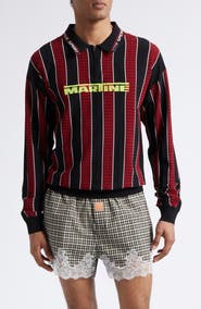 Martine Rose Stripe Logo Polo