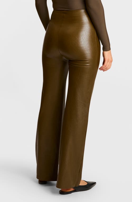 Commando Wide Leg Faux Leather Pants In Green
