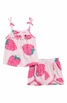 Jessica Simpson Fruit Print Tie Tank & Shorts Set