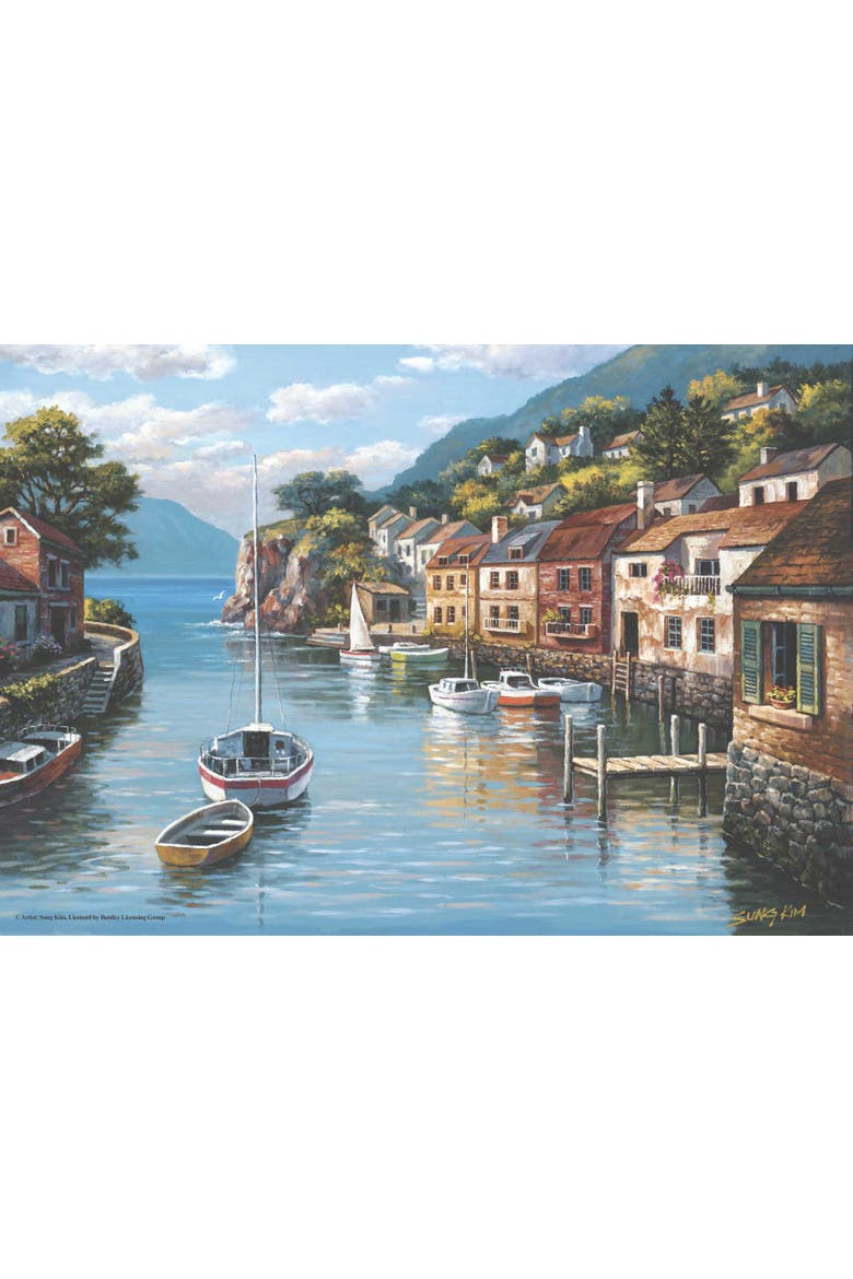 Village on the Water 500 piece Jigsaw Puzzle for Adults, Alternate, color, Multicolor