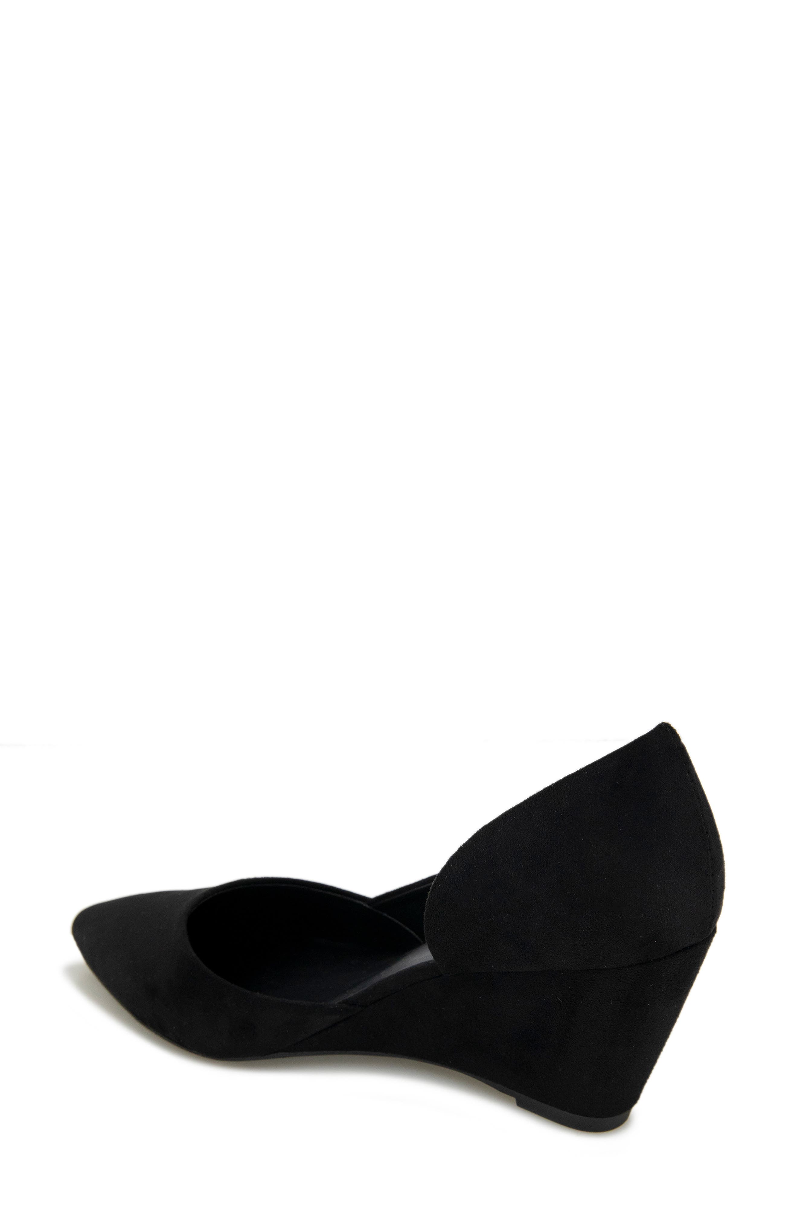 Reaction Kenneth Cole Eltinn Wedge Pump, Alternate, color, Black Microsuede