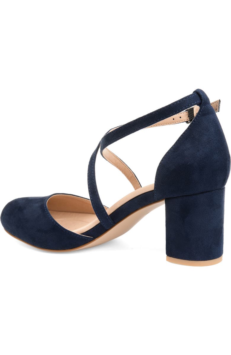 Journee Collection Foster Block Heel Pump - Wide Width, Alternate, color, Navy