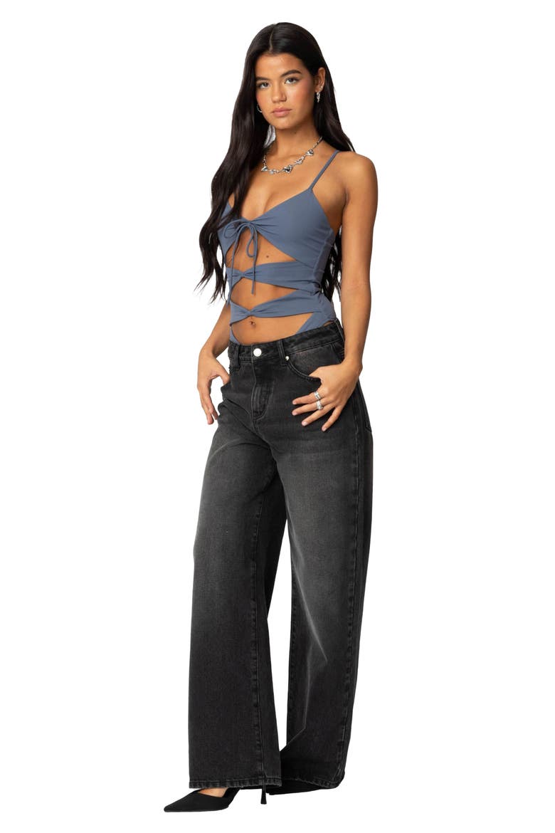 Serene Cutout Bodysuit, Alternate, color, NAVY