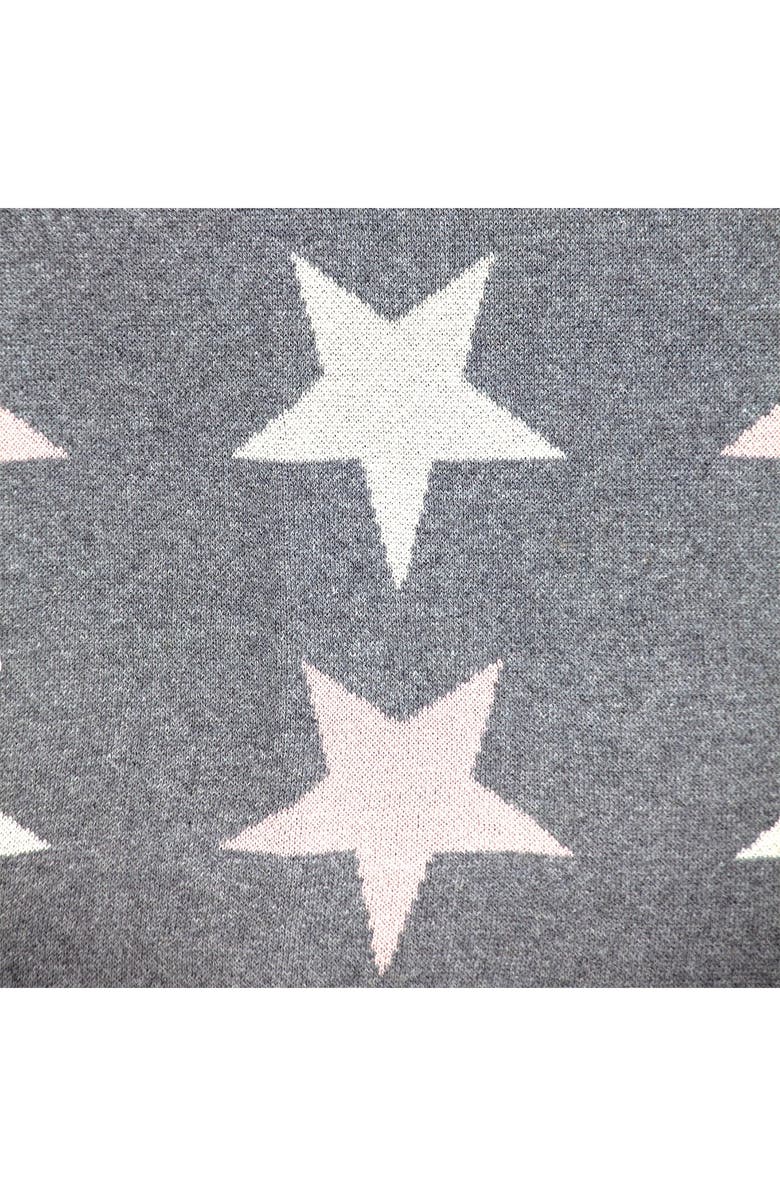 PARKLAND COLLECTION Twinkle Stars Transitional Light Grey Knitted 32" x 40" Baby Blanket, Alternate, color, Light Grey
