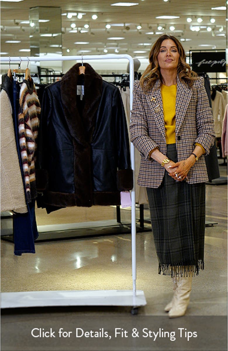 Faux Leather Coatigan With Faux Fur Trim, sales video thumbnail