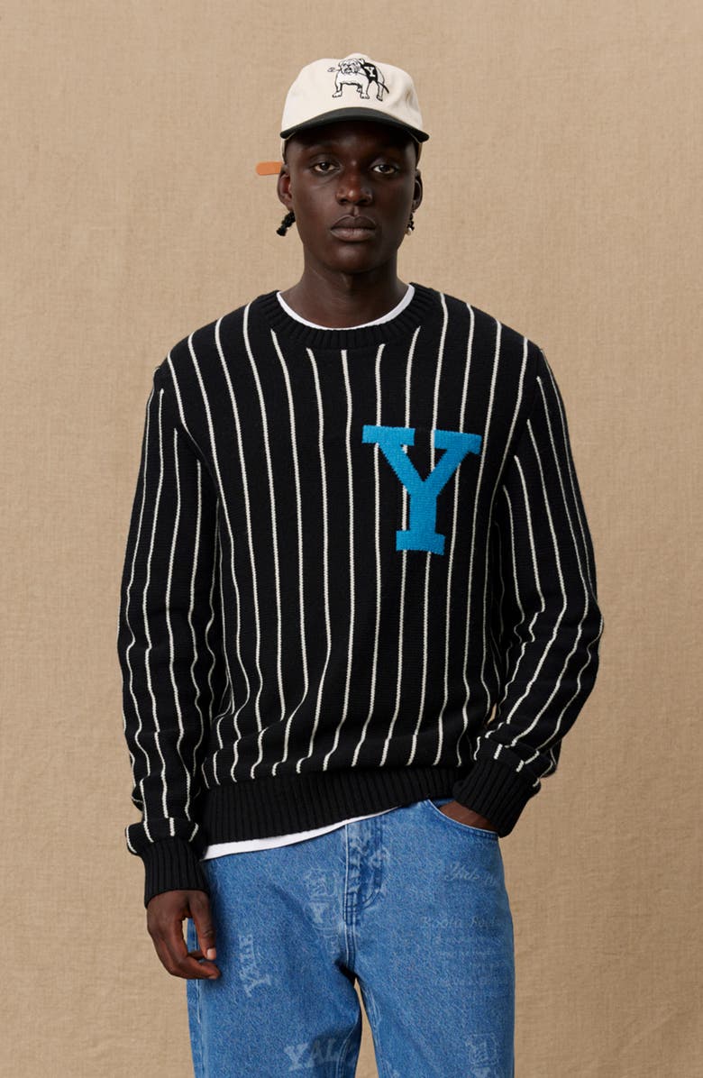 Les Deux Yale Intarsia Pinstripe Wool Sweater, Alternate, color, 