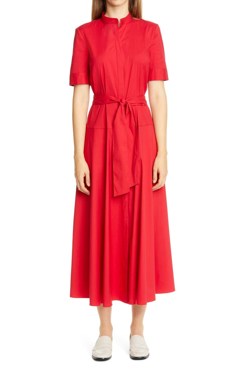 Augustina Belted Midi Shirtdress, Main, color, SPARK