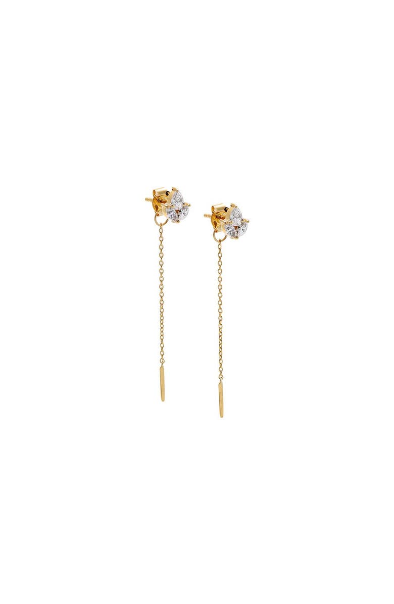 BY ADINA EDEN Lab Grown Pear X Marquise Cluster Drop Stud Earring, Main, color, Gold