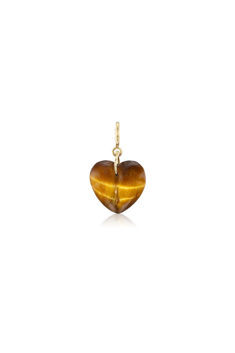 Tiger's Eye Mini Split Heart Charm, Main, color, Tiger's Eye