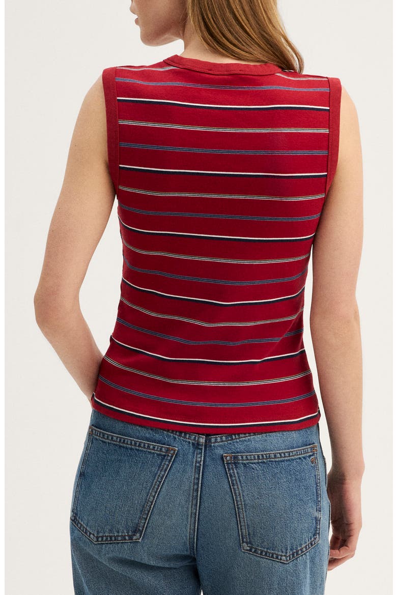 The '90s Compact Cotton Shell Tank, Alternate, color, BARN RED